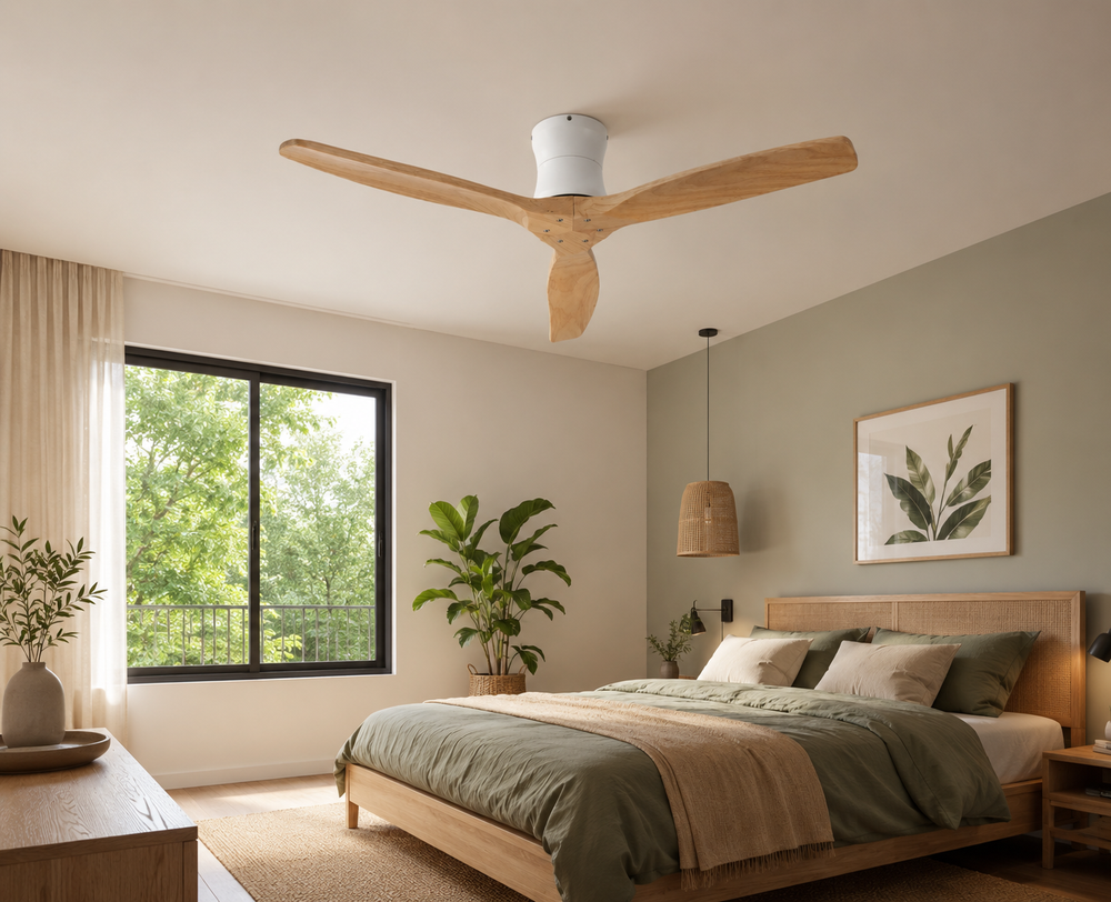 Ventilateur de plafond Vento 132 cm — Chêne clair
