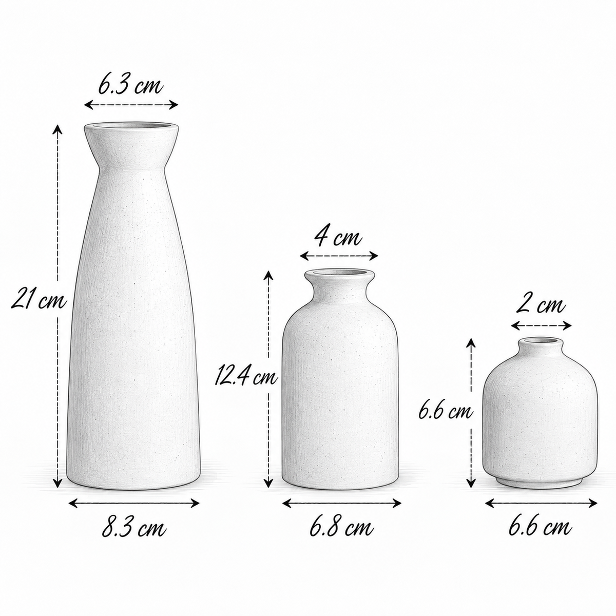Trio Côme — Vases en céramique mate