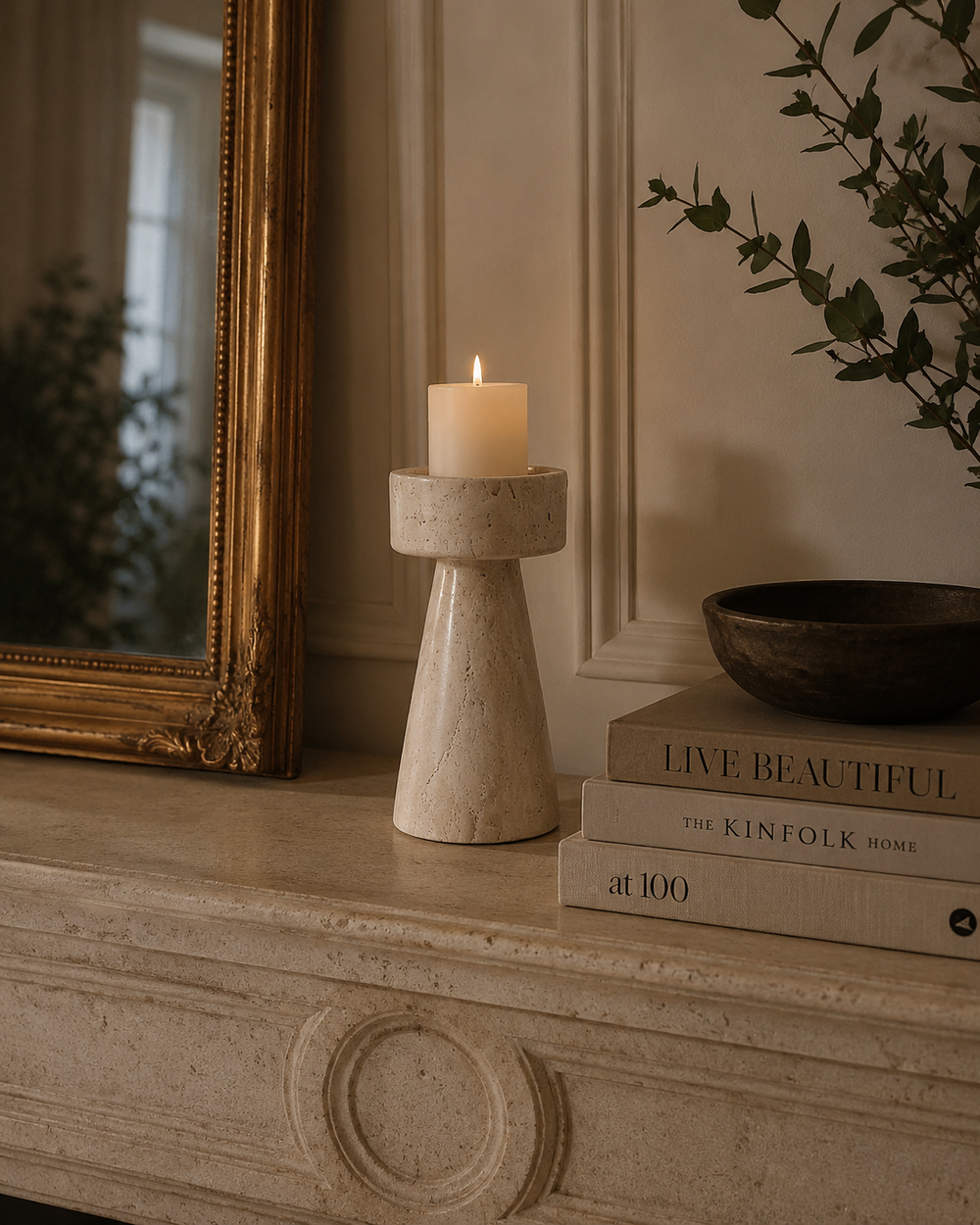 Bougeoir Ostuni — Travertin