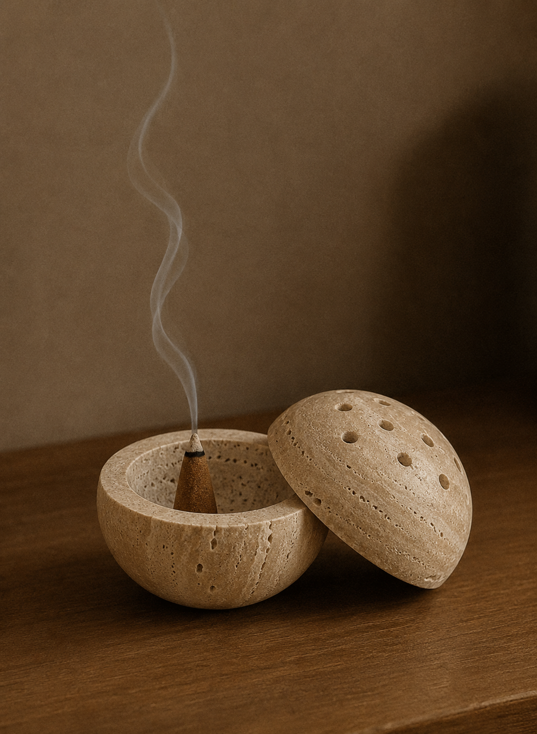Brûle-encens Zen — Travertin