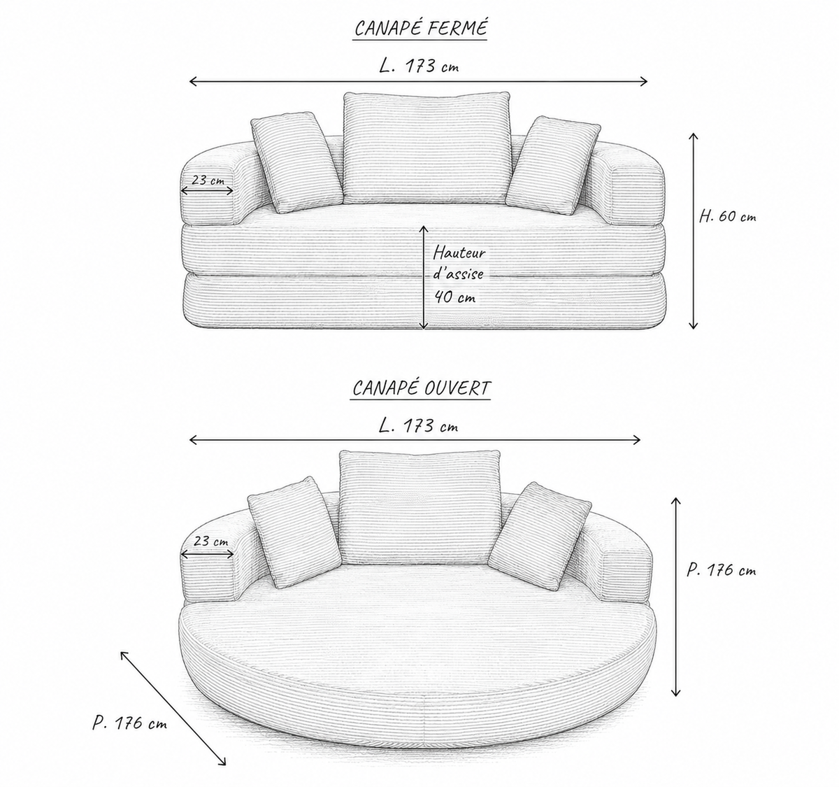 Canapé Ellisse convertible