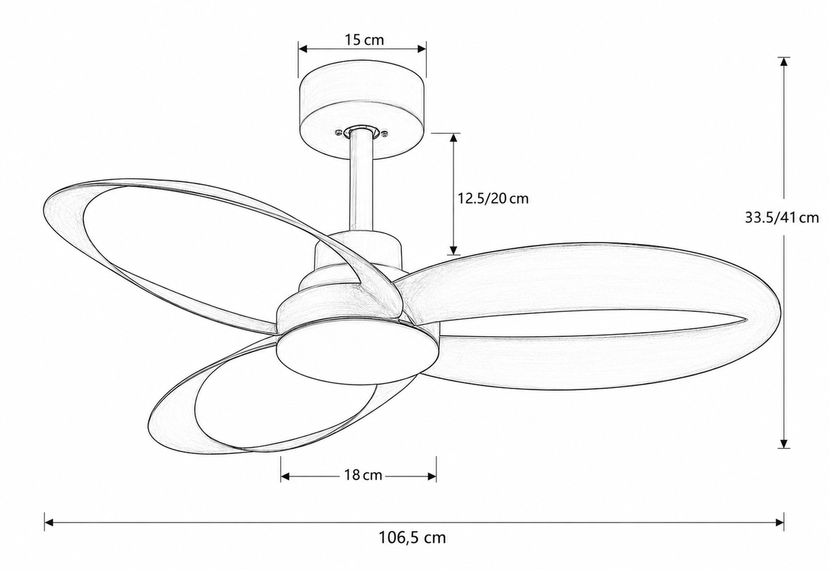 Ventilateur de plafond avec lumière Nero